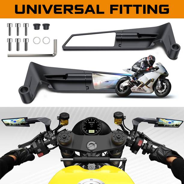 Atoray Manual Rear View Mirror For Yamaha, Suzuki, Honda, BMW, KTM Universal For Bike