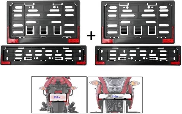 spaziogold Bike Number Plate frame with Reflector combo pack Bike Number Plate