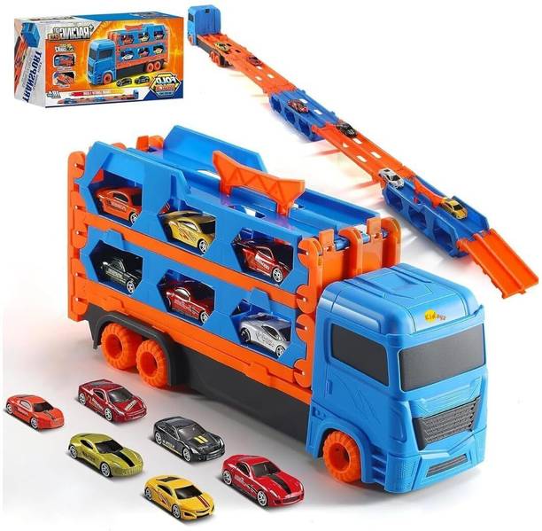 Kidoyz Multi-Function Carrier Truck Toy for Kids | Truck Toy with 6 Mini Racing Cars