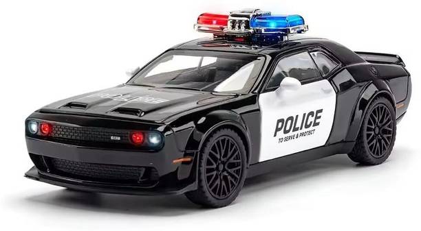 toiifren 1:32 Scale Police Patrol Car Toy with Pull Back Action, Openable Doors