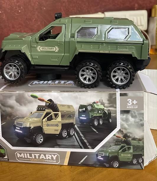 Kidora Traders Military Armored Truck Toy with Flying Saucer Launcher