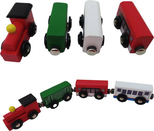 HAPYDOSE Kids Return / Gift Wooden Magnetic train Carriage with Goody Bag for Boys/Girls