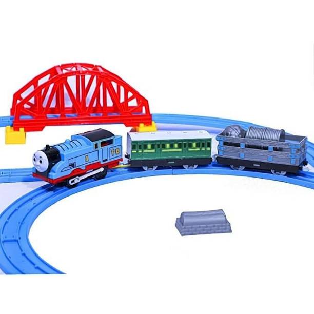 xelix Battery Operated Train Toy Track Set for Kids with Sound & Flashing Light
