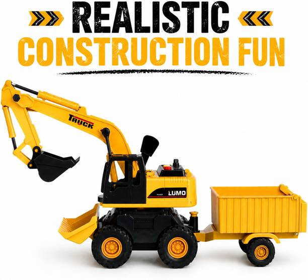 Jiyanux Excavator Truck Toy with Trailer