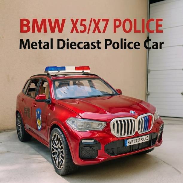 Ragiluxe Exclusive 1:32 B.M.W-X5 Police Toy Car Pull Back Sound Light Model