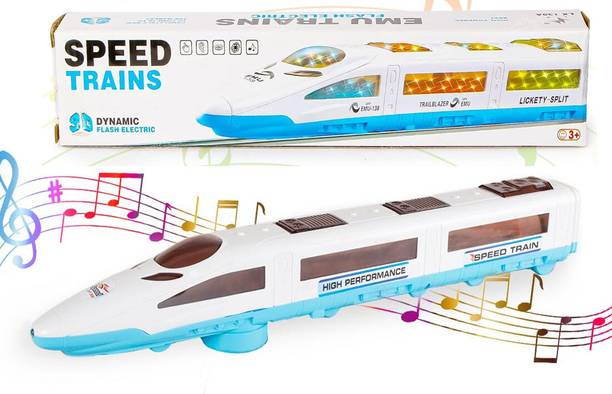 KOBBET 3D-Dynamic Battery Operated Flash High Speed Bump and GO Action Bullet Train Toy