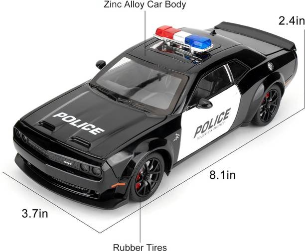 CountryLink 1:24 Dodge Challenger Hellcat Police Car Toy Metal Alloy Diecast Model