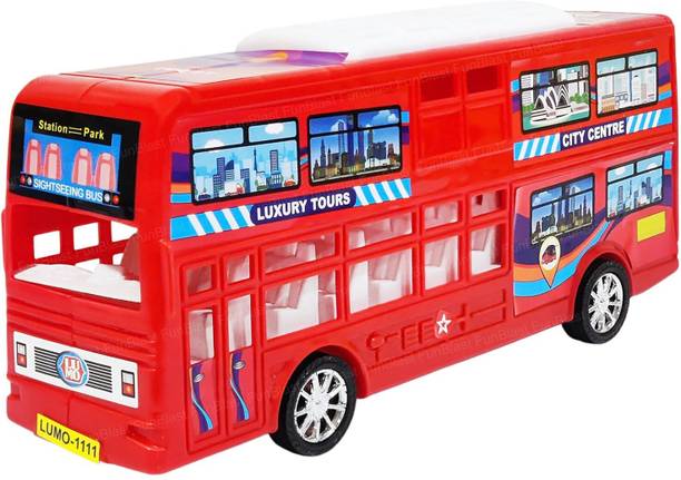 FunBlast Double Decker Bus Toy for Kids – Pull Back Vehicle Toy, Push & Go Toy Bus for Bo