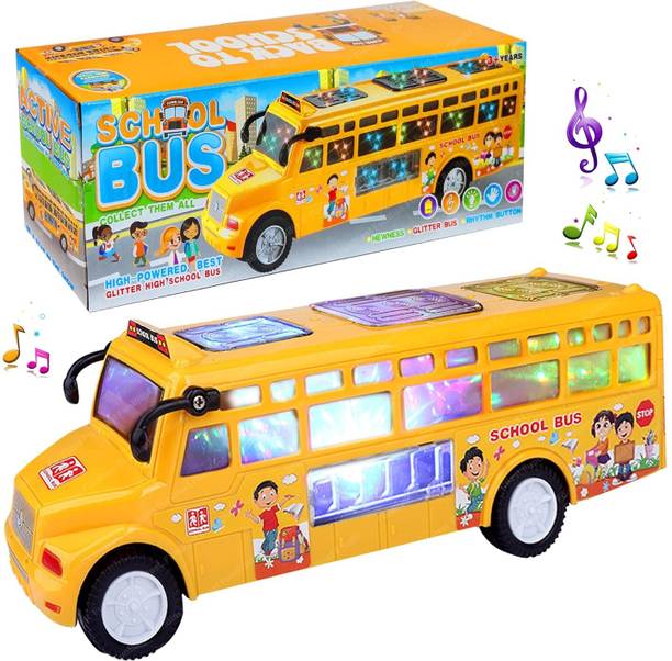 FunBlast School Bus Toy for Kids, 360 Degree Rotatin