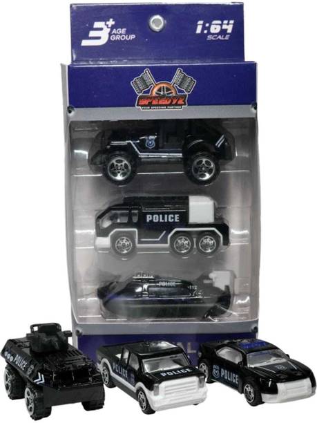 TOY STORE METAL DIE CAST 3 PC SET POLICE CAR