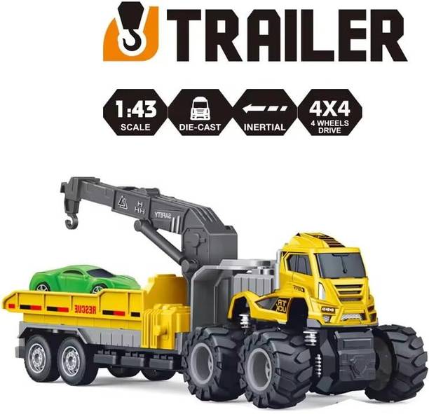 Arizuul 1:43 Scale Car Carrying Transport Truck with Moveable , Non-Toxic Toy for Kids