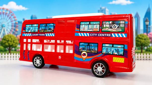 RKD City Centre Luxury Tour Bus Toy for Kids, Double Decker Toy Bus