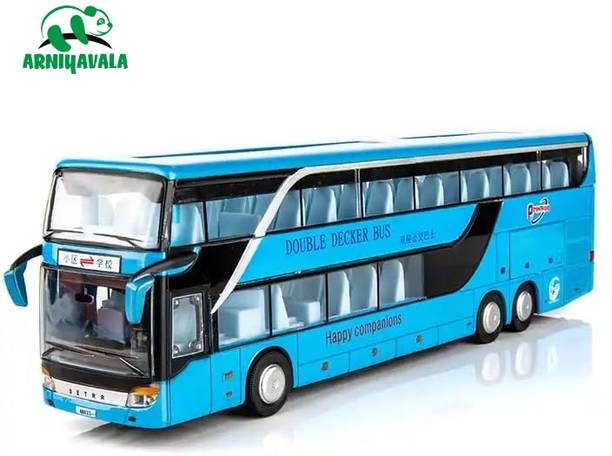 ARNIYAVALA 1:24 NEW DOUBLE DÉCOR BUS Toy Car Metal Pull Back Diecast Car