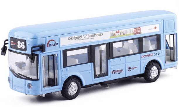KTRS 1:32 London Bus Alloy Sound Light Car Model with Openable Doors Toy Car