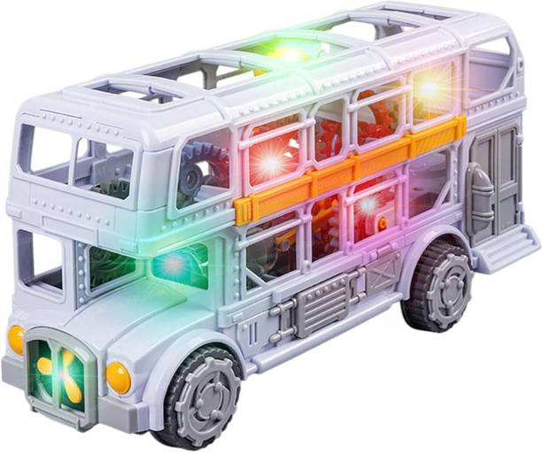 FunBlast Double Decker Bus Toy - Gear Retro Bus With