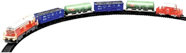 Toyterra Cargo Toy Big Train Set with Tracks in Battery Operated for 3Y+ MultiColour