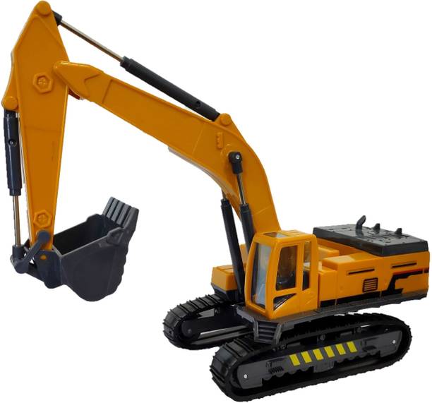 Trixvva Friction Powered Construction Excavator Truck Pull Back Vehicle JCB Toy for Kids