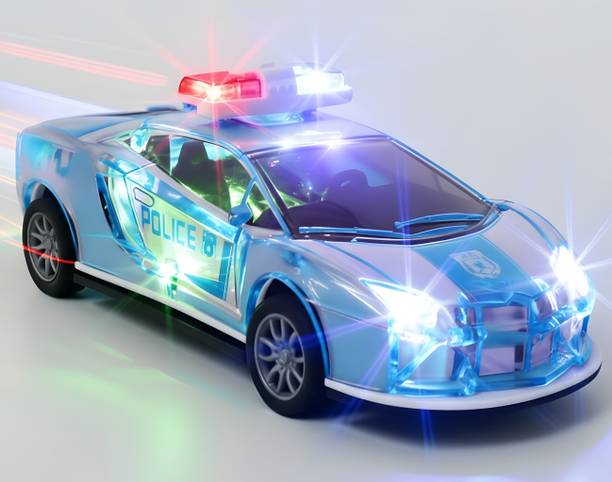 Trenzo Police Car Toy for Kids Friction-Powered Vehicle with Lights & Sound