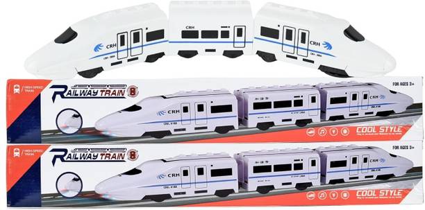 Braintastic High Speed Railway Train Toy Set | 3 Coach Battery Operated for Kids