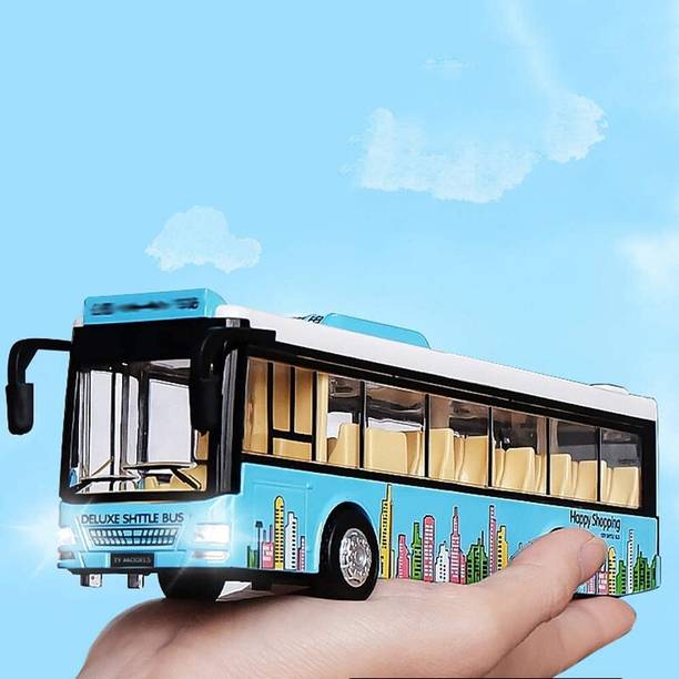 DEUSON ECOM Toy Bus Long Bus Toy For Kid London Bus Light Sound Music Openable Door
