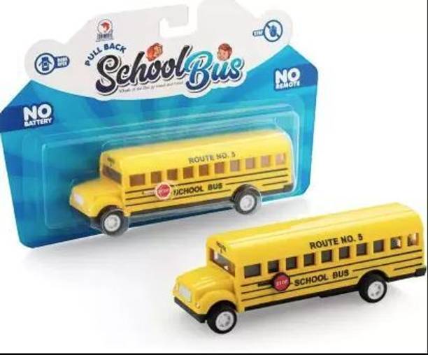 house of fun Pull Back School Bus for Kids | Doors Open | Stop Sign | For 3 Years+ Kids