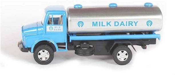 SARASI Milk Dairy Tanker Toy For Kids, Pull Back Action [Pack 1, Multicolor]