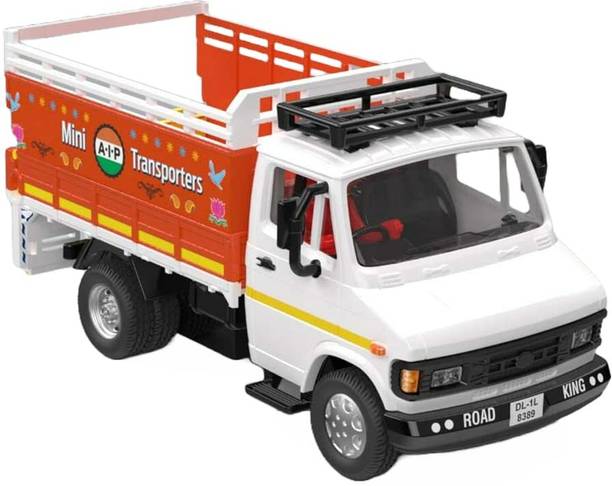 AR KIDS TOYS Pull Back Action 407 Mini Transporter Truck Toy for Kids with Openable Tail Gate