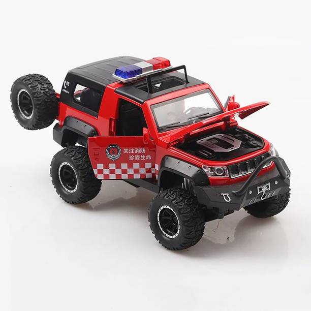 COELON 132 Police Toy Car Deicast Metal Toy Car Jeep Police Car Light Sound Pullback
