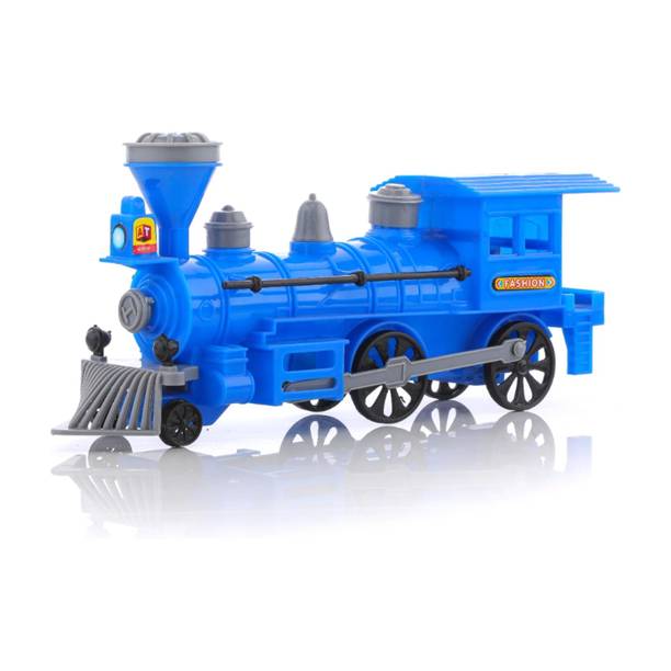 333MART Plastic String Pull-Back Steam Train Engine with LED, Toy for Kids, (Blue,PK1)