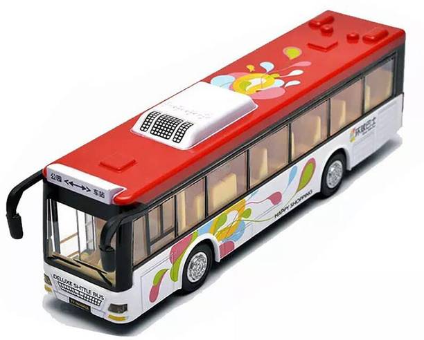 DEUSON ECOM Toy Bus Long Bus Toy For Kid London Bus Light Sound Music Openable Door