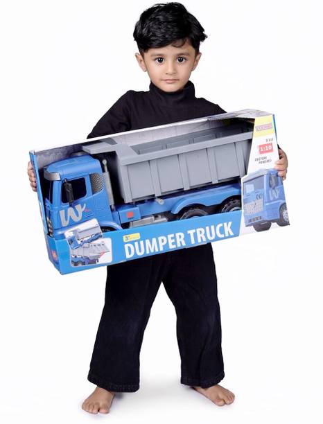Zoobie Heavy Duty Friction Powered 1:10 Jumbo Dumper Truck - Big Tipper Toy for Kids