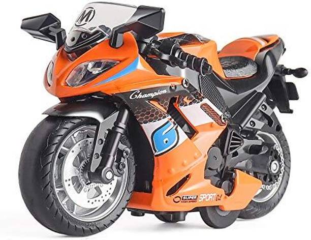 Bestie Toys Pull Back Toy Car with Sound and Light Toy,Toys for 3-9 Year Old Boys (Orange)