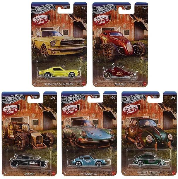 HOT WHEELS Vintage Club Grand Prix Die-Cast Cars Collection 65 Mustang HRT81