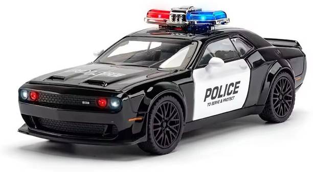Kexxa 1: 32 Scale Police Dodge Challenger Toy Model Car for Kids Die cast Model Car