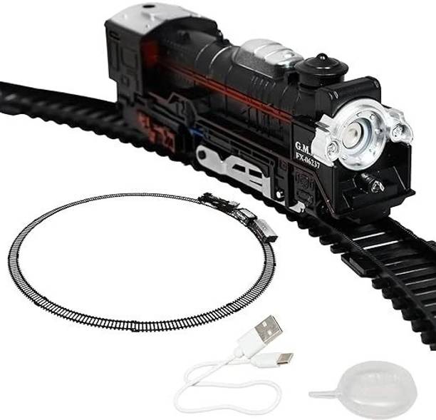 PN AVAN Indian Passenger Toy Train Set Rechargeable C Type pin Water Spray Smoke Train