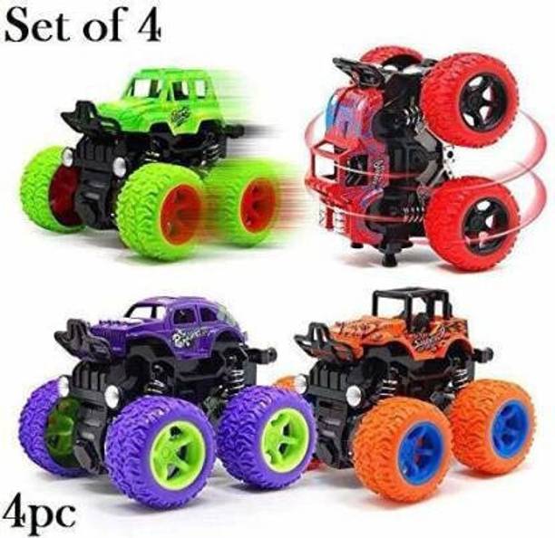 BVM GROUP Unbreakable cars toys for boys Mini Monster Trucks 4wd Friction Powered Cars for Kids Big Rubber Tires Baby Boys Super Cars Blaze Truck Children Gift Toys mini rock truck monster 4 Wheel Drive Vehicles for Toddlers (Multicolor