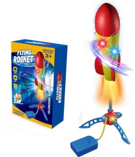 HALO NATION Flying Rocket Launcher Toy for Kid Children's Rockets Air Pressure Garden Games