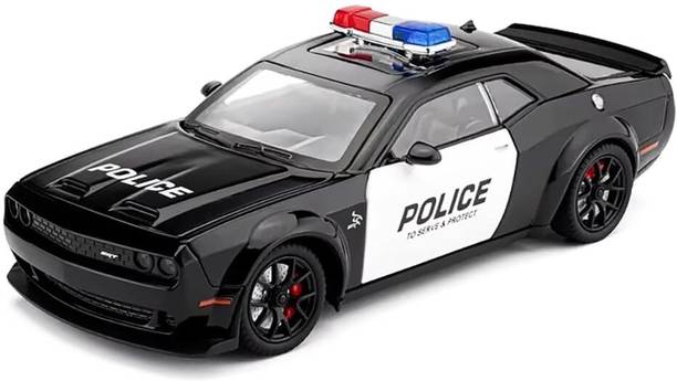 toiisweet 1:24 Dodge Challenger SRT Police Pull Back with Opening Doors, Lights & Sound