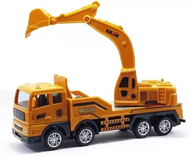 SR Toys Engineering Construction Friction Powered Jcb Vehicles Truck Toy for Kids