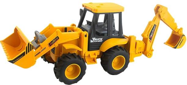 ZUNBELLA 2in1 Unbreakable Pull Back JCB Construction Loader Truck Vehicle Toy For Kids