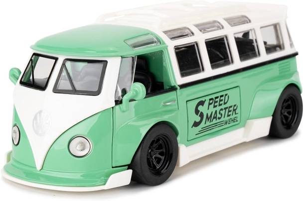 Dherik Tradworld Bus Transporter Model Car | Convertible Camping Van with Surfboards