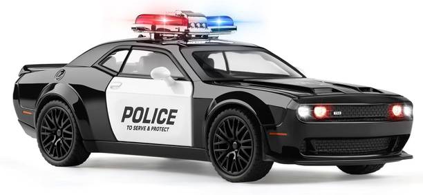 TOYRENTTO 1:32 Scale Metal Police Car Toy Pull Back Diecast Car for Kids Gift