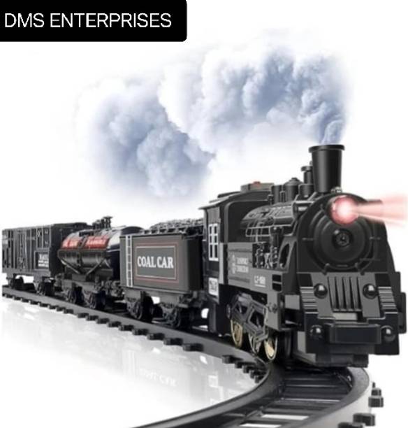 DMS ENTERPRISESS Kids Battery Operated Smoke Train With Sound And Music (Black)