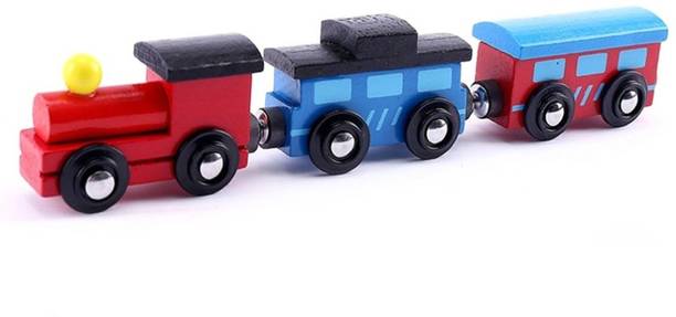 JustKid'SThings Wooden Magnetic Coal Transport Vehicals Train Set For Kids Happiness