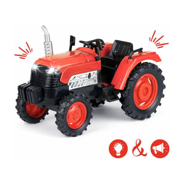 frendo Light & Sound Farm Tractor Adventure Toy Pull back Action Vehicle, Red