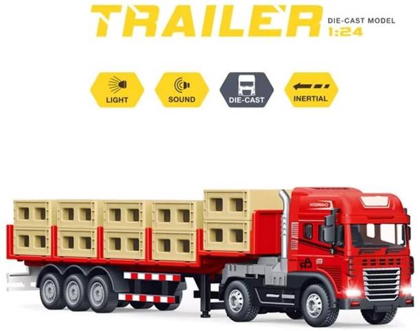 venimall Friction Powered Logistic Transport Truck Toy for Kids