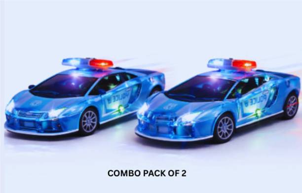 SMART BOY BestBuy Police Action Toy Cars Pack of 2|Friction Powered Smart Cars for Kids|