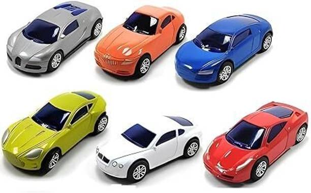 Aganta Die-Cast Mini Alloy Metal Car Series Pull Back Action Car Set of 6 Cars for Kids