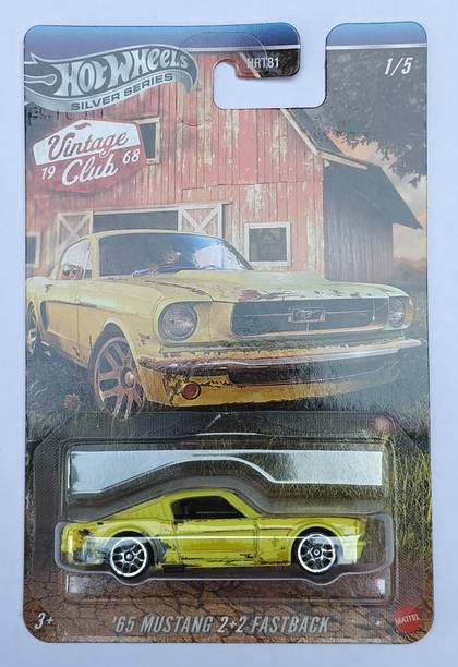 HOT WHEELS SILVER SERIES 1/5 65 MUTANG 2+2 FASTBACK TOY CAR