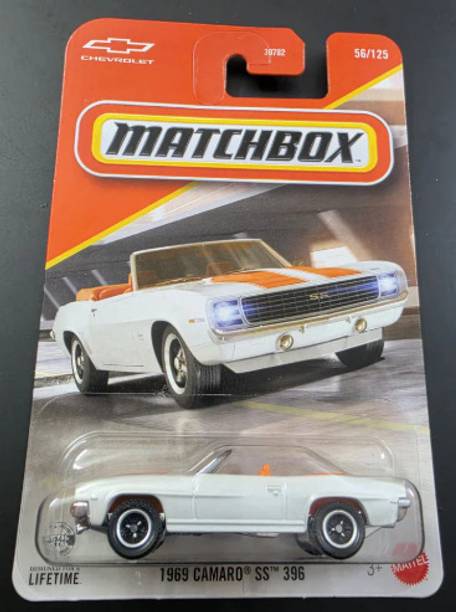 MATCHBOX 1969 Camaro SS 396 1:64 Die-Cast Toy Car Collectible Model & Case